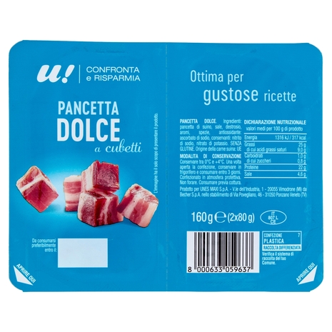 Pancetta Dolce a Cubetti U! Confronta e Risparmia